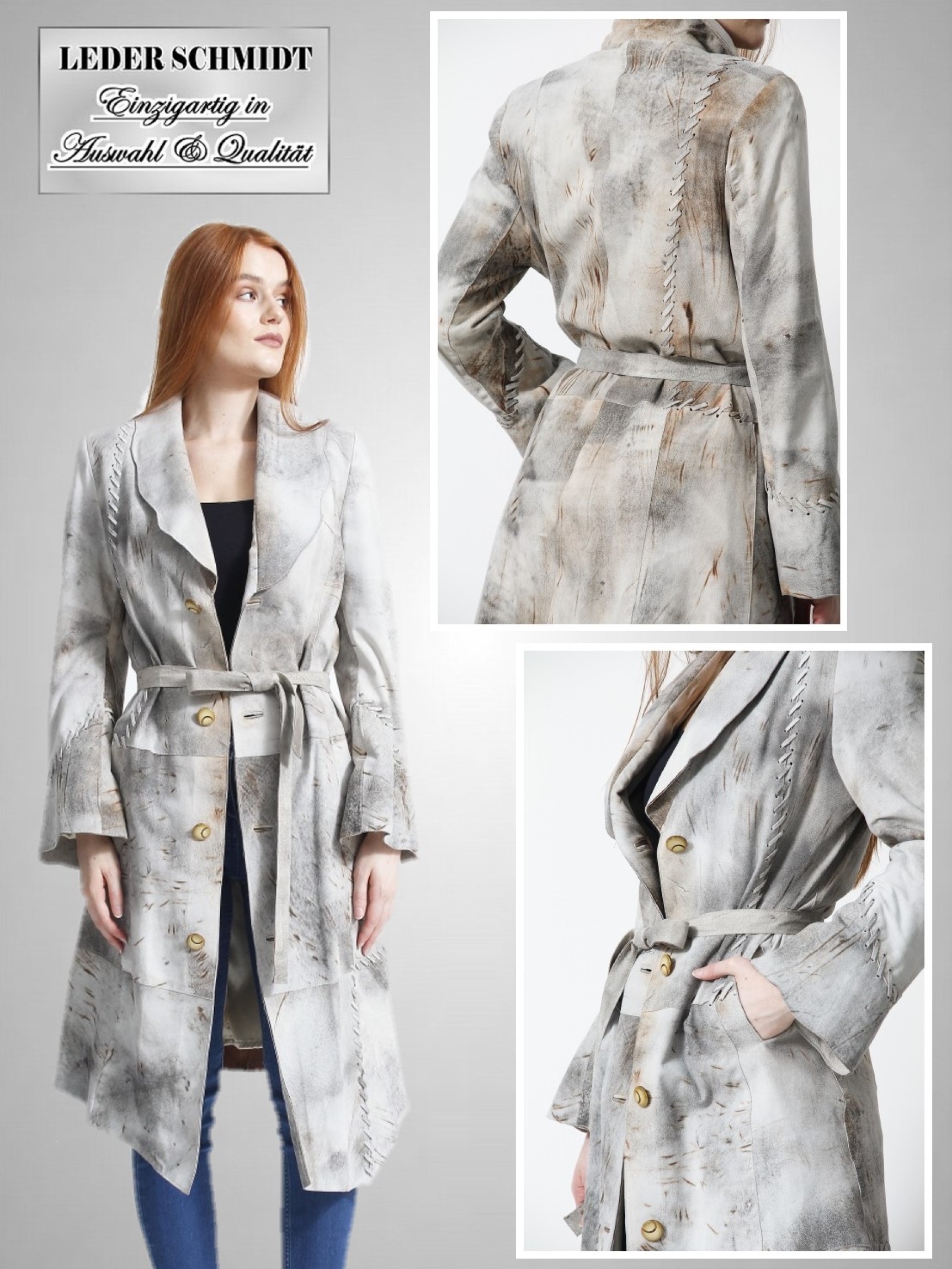 Damen Mantel in Veloursleder