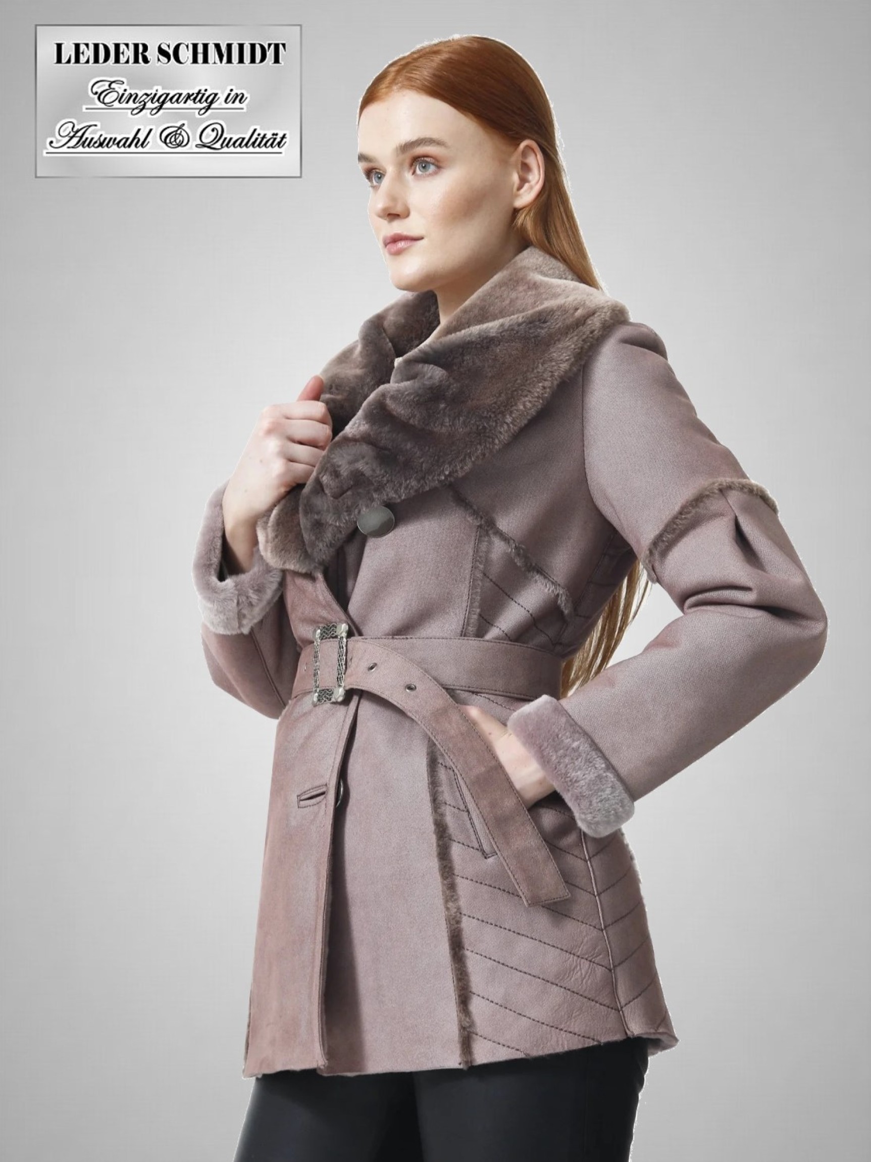 Damen Lammfelljacke halblang