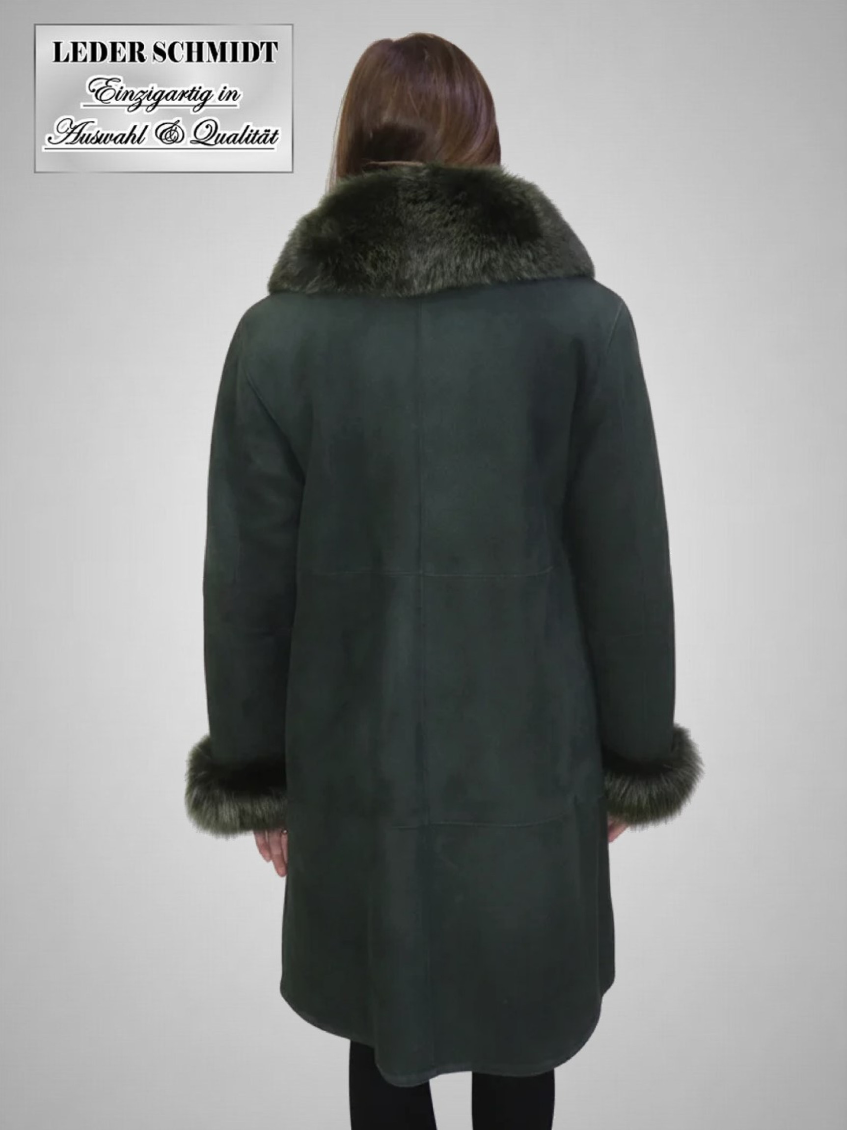 Lange Damen Lammfelljacke mit Pelz