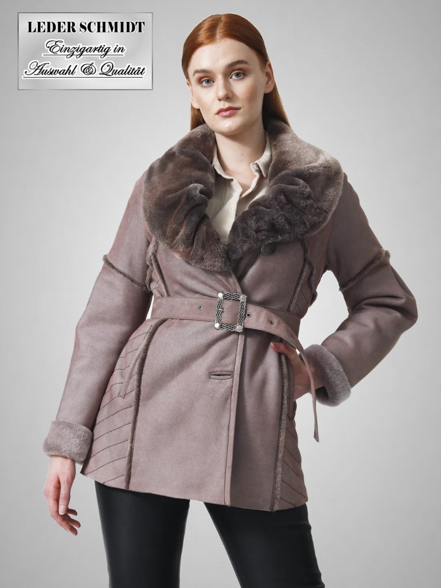 Damen Lammfelljacke halblang