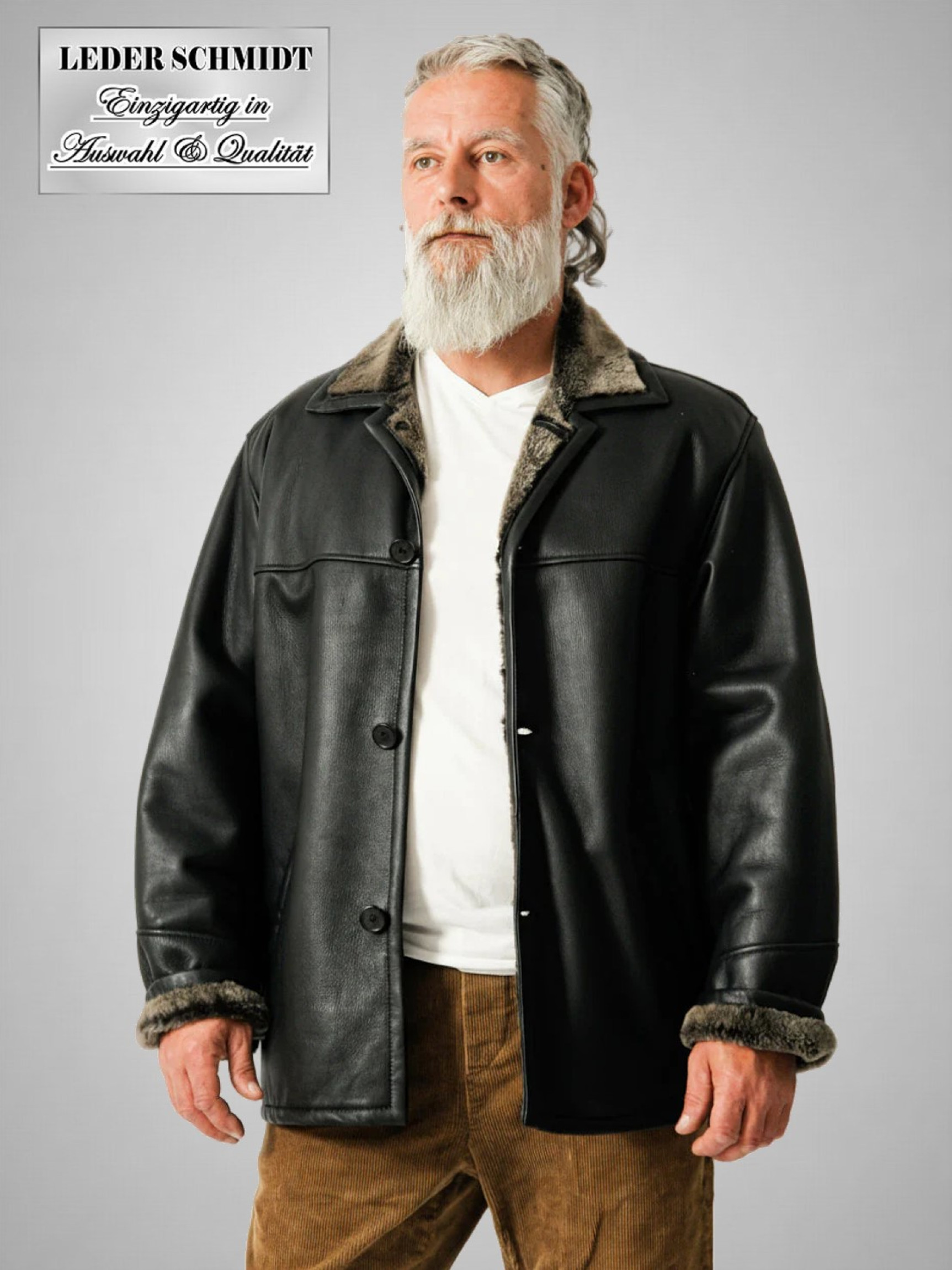 Herren Lammfelljacke halblang