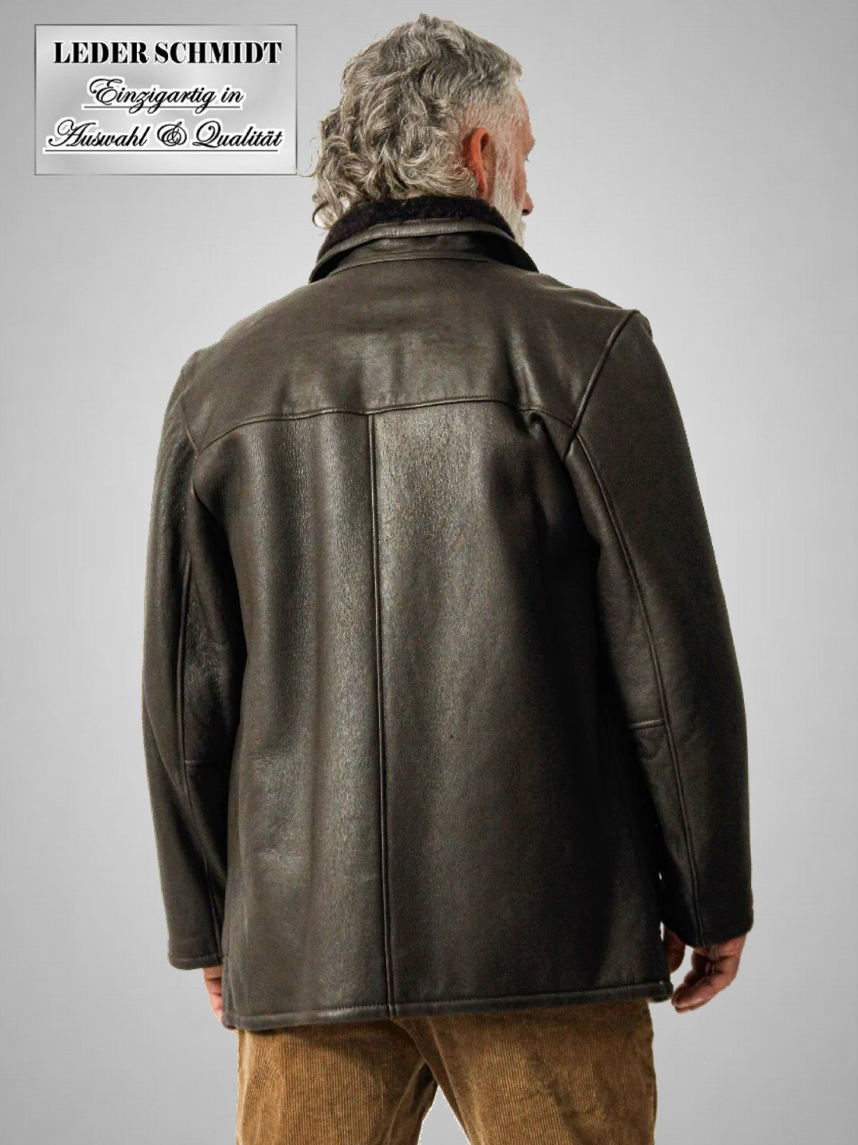 braune Herren Lammfelljacke glatt