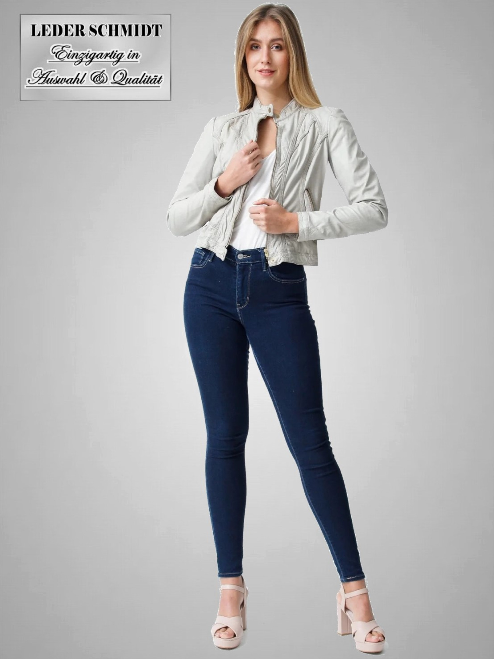 Kurze Damenlederjacke