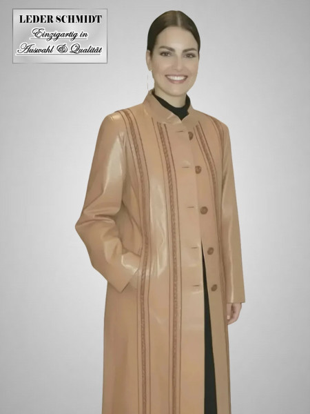 echter leichte Dame Ledermantel aus Stehkragen Lammnappa